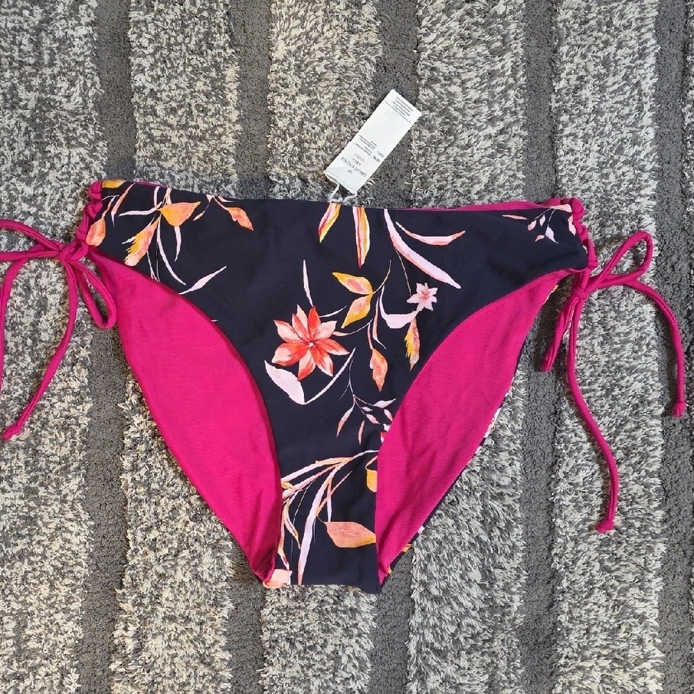 Floral Bikini Bottom with Side Ties